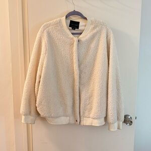 Faux fur Cream Textured Jacket